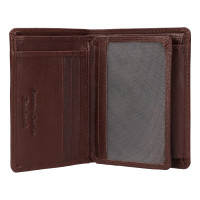 PÁNSKÁ KOŽENÁ PENĚŽENKA QUENTIN TMAVĚ HNĚDÁ