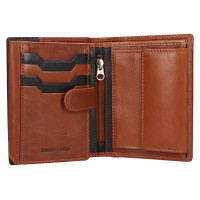 PÁNSKÁ KOŽENÁ PENĚŽENKA STEFAN /ČERNÁ HNĚDÁ