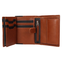 PÁNSKÁ KOŽENÁ PENĚŽENKA STEFAN /ČERNÁ HNĚDÁ