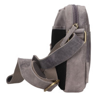 PÁNSKÁ KOŽENÁ TAŠKA CROSSBODY SETH ŠEDÁ
