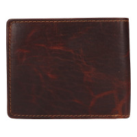 PÁNSKÁ KOŽENÁ PENĚŽENKA WINE MOTIV TMAVĚ HNĚDÁ