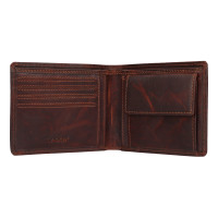 PÁNSKÁ KOŽENÁ PENĚŽENKA WINE MOTIV TMAVĚ HNĚDÁ