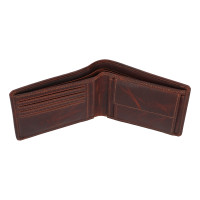 PÁNSKÁ KOŽENÁ PENĚŽENKA WINE MOTIV TMAVĚ HNĚDÁ