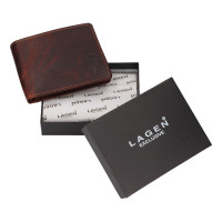 PÁNSKÁ KOŽENÁ PENĚŽENKA WINE MOTIV TMAVĚ HNĚDÁ