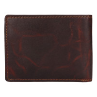 PÁNSKÁ KOŽENÁ PENĚŽENKA WINE MOTIV HNĚDÁ