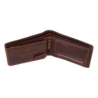 PÁNSKÁ KOŽENÁ PENĚŽENKA WINE MOTIV HNĚDÁ