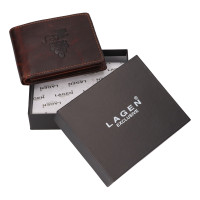 PÁNSKÁ KOŽENÁ PENĚŽENKA WINE MOTIV HNĚDÁ