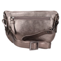 DÁMSKÁ KOŽENÁ LEDVINKA DARA METALICKÁ ŠEDÁ