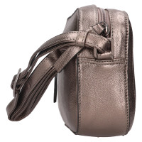 DÁMSKÁ KOŽENÁ KABELKA AMY METALICKÁ ŠEDÁ