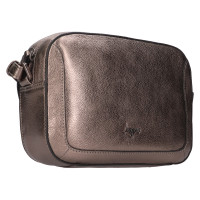 DÁMSKÁ KOŽENÁ KABELKA AMY METALICKÁ ŠEDÁ