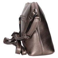 DÁMSKÁ KOŽENÁ KABELKA ANNA METALICKÁ ŠEDÁ