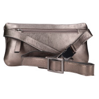 DÁMSKÁ KOŽENÁ LEDVINKA ESME METALICKÁ ŠEDÁ