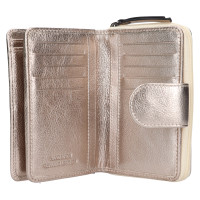 DÁMSKÁ KOŽENÁ PENĚŽENKA TARA METALICKÁ ZLATÁ