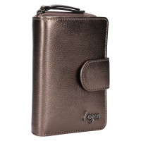 DÁMSKÁ KOŽENÁ PENĚŽENKA TARA METALICKÁ ŠEDÁ