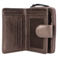 DÁMSKÁ KOŽENÁ PENĚŽENKA TARA METALICKÁ ŠEDÁ