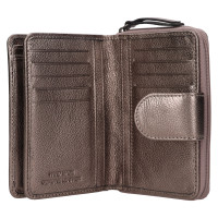 DÁMSKÁ KOŽENÁ PENĚŽENKA TARA METALICKÁ ŠEDÁ