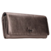 DÁMSKÁ KOŽENÁ PENĚŽENKA LEA METALICKÁ ŠEDÁ