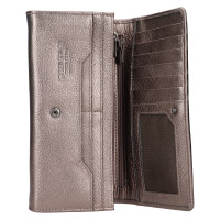 DÁMSKÁ KOŽENÁ PENĚŽENKA LEA METALICKÁ ŠEDÁ