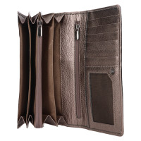 DÁMSKÁ KOŽENÁ PENĚŽENKA LEA METALICKÁ ŠEDÁ