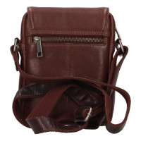PÁNSKÉ KOŽENÉ CROSSBODY ELLIOT TMAVĚ HNĚDÁ