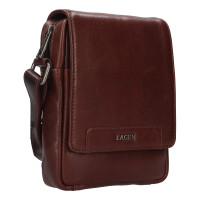 PÁNSKÉ KOŽENÉ CROSSBODY ELLIOT TMAVĚ HNĚDÁ