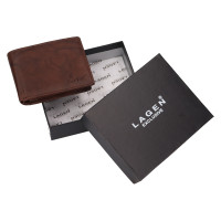 PÁNSKÁ KOŽENÁ PENĚŽENKA HECTOR TMAVĚ HNĚDÁ