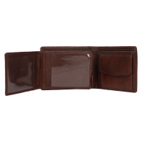 PÁNSKÁ KOŽENÁ PENĚŽENKA HECTOR TMAVĚ HNĚDÁ