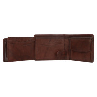 PÁNSKÁ KOŽENÁ PENĚŽENKA HECTOR TMAVĚ HNĚDÁ