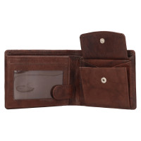 PÁNSKÁ KOŽENÁ PENĚŽENKA HECTOR TMAVĚ HNĚDÁ