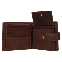 PÁNSKÁ KOŽENÁ PENĚŽENKA CLEMENT TMAVĚ HNĚDÁ