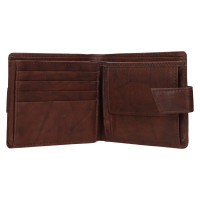 PÁNSKÁ KOŽENÁ PENĚŽENKA CLEMENT TMAVĚ HNĚDÁ