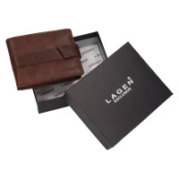 PÁNSKÁ KOŽENÁ PENĚŽENKA CLEMENT TMAVĚ HNĚDÁ