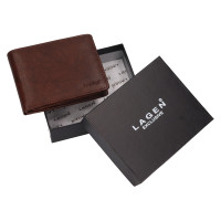 PÁNSKÁ KOŽENÁ PENĚŽENKA ROBERT TMAVĚ HNĚDÁ