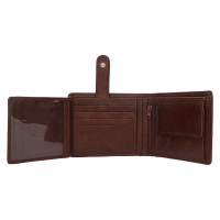 PÁNSKÁ KOŽENÁ PENĚŽENKA ROBERT TMAVĚ HNĚDÁ