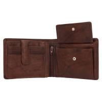 PÁNSKÁ KOŽENÁ PENĚŽENKA ROBERT TMAVĚ HNĚDÁ