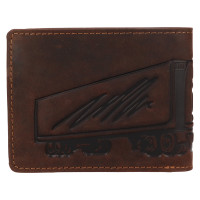 PÁNSKÁ KOŽENÁ PENĚŽENKA TRUCK MOTIV HNĚDÁ