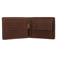 PÁNSKÁ KOŽENÁ PENĚŽENKA TRUCK MOTIV HNĚDÁ