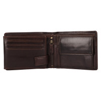 PÁNSKÁ KOŽENÁ PENĚŽENKA JULIAN TMAVĚ HNĚDÁ