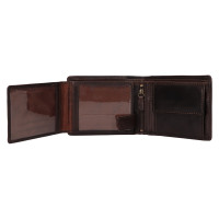 PÁNSKÁ KOŽENÁ PENĚŽENKA JULIAN TMAVĚ HNĚDÁ