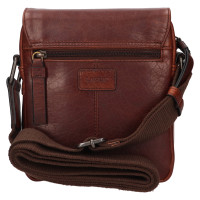 PÁNSKÁ KOŽENÁ CROSSBODY BASIL  TMAVĚ HNĚDÁ