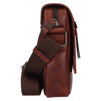 PÁNSKÁ KOŽENÁ CROSSBODY BASIL  TMAVĚ HNĚDÁ