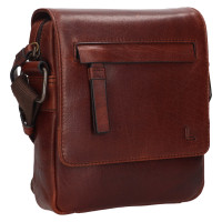 PÁNSKÁ KOŽENÁ CROSSBODY BASIL  TMAVĚ HNĚDÁ