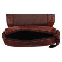 PÁNSKÁ KOŽENÁ CROSSBODY BASIL  TMAVĚ HNĚDÁ