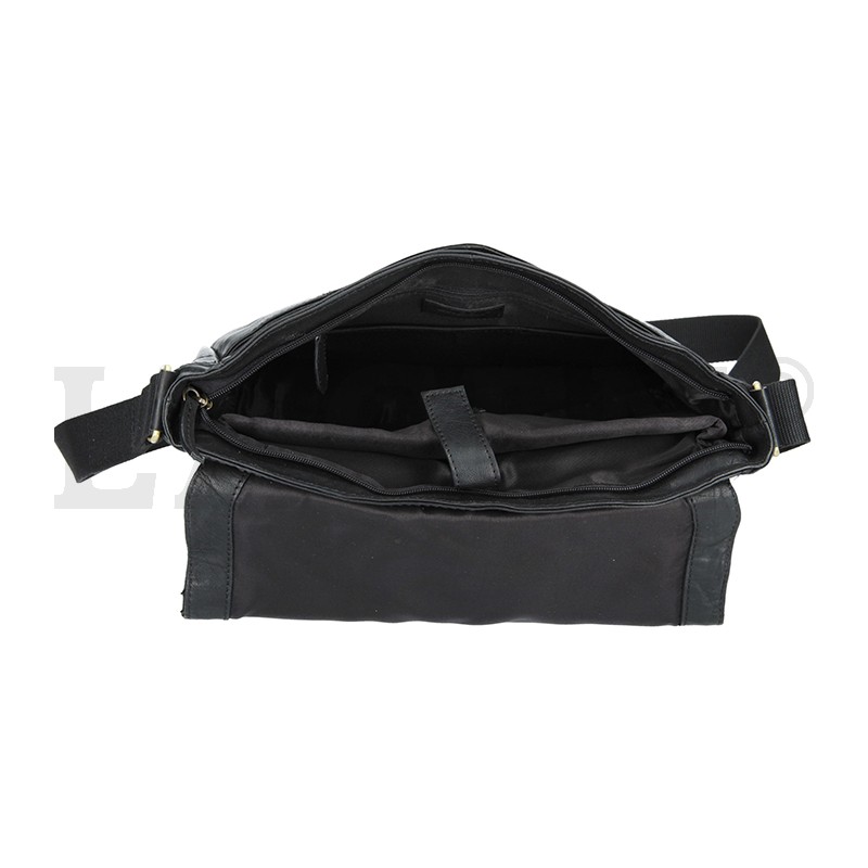 kožená taška přes rameno LN-22012 - černá - BLK