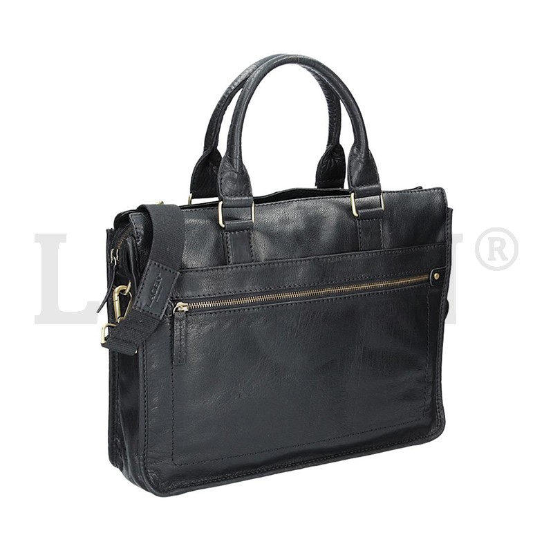 kožená taška přes rameno LN-22015-černá - BLK