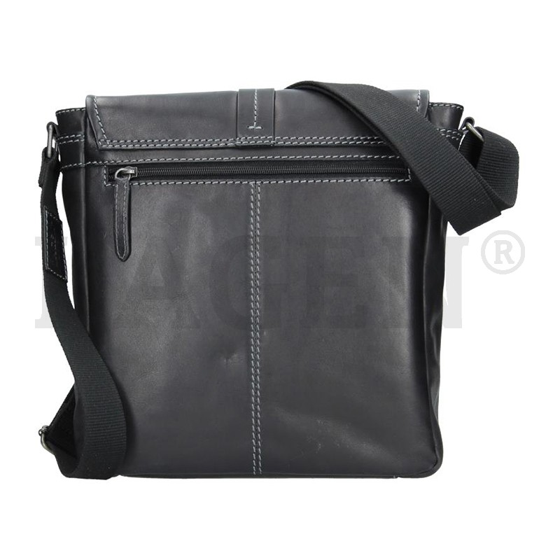 Taška přes rameno 22420-černá; šedé šití - BLK