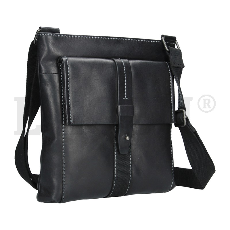 Taška přes rameno 22421-černá; šedé šití - BLK