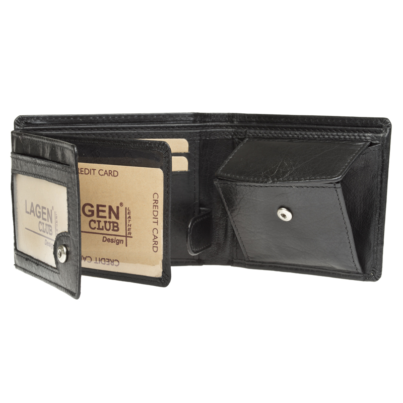 PÁNSKÁ KOŽENÁ PENĚŽENKA HUGO ČERNÁ