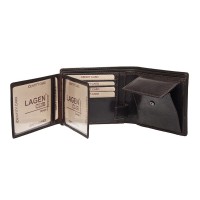 PÁNSKÁ KOŽENÁ PENĚŽENKA LORENZO TMAVĚ HNĚDÁ