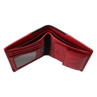pánská peněženka kožená LG-1813 - červená/černá - RED/BLK